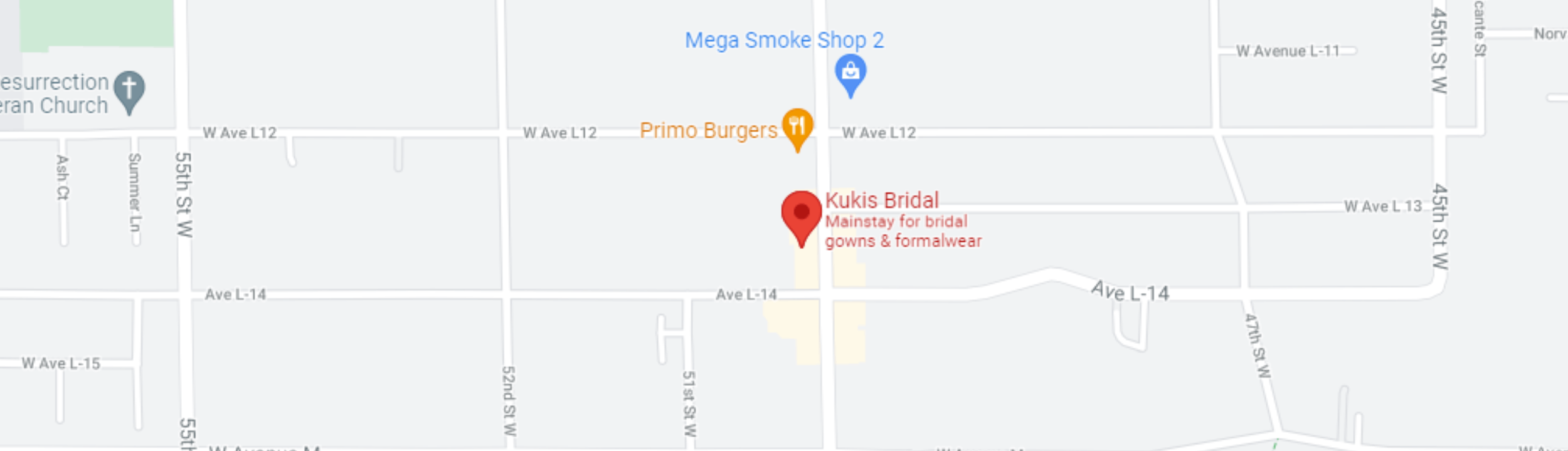 Kuki's Bridal Google Maps Desktop Image
